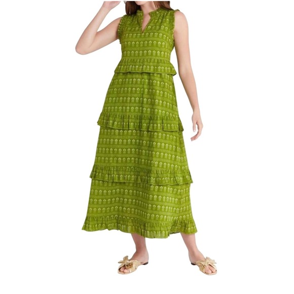 Livro Dresses & Skirts - Livro Julie Green Patterned Cotton Ruffle Tiered Maxi Dress Medium